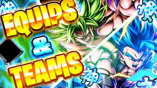 BEST TEAM AND EQUIP GUIDE FOR ULTRA GOGETA BLUE AND LEGEND BROLY!!! (Dragon Ball Legends)
