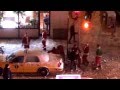 Group Of Drunk Santa's Fighting In The Snow!