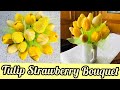 Mother's Day Chocolate Tulip Strawberry Bouquet  I DIY Edible Flower Arrangement