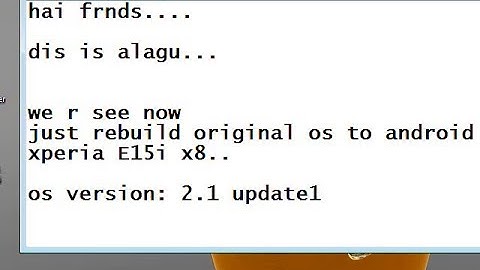 Sony Ericsson Xperia x8 E15i Restore Original Android 2 1update1 in Tamil