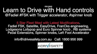 learn to drive with hand controls, Fadiel FSK with trigger accelerator and spinner knob,