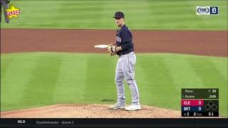 Indians' Zach Plesac tosses immaculate inning of just nine pitches and three strikeouts vs Tigers