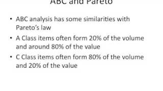 Short presentation on abc analysis which is an inventory control tool.
for further info and a how to guide - visit
http://www.hampreston.com...