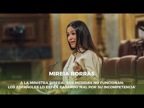 Borrás, a la ministra Ribera: 'Sus medidas no funcionan; los españoles lo están pasando mal'