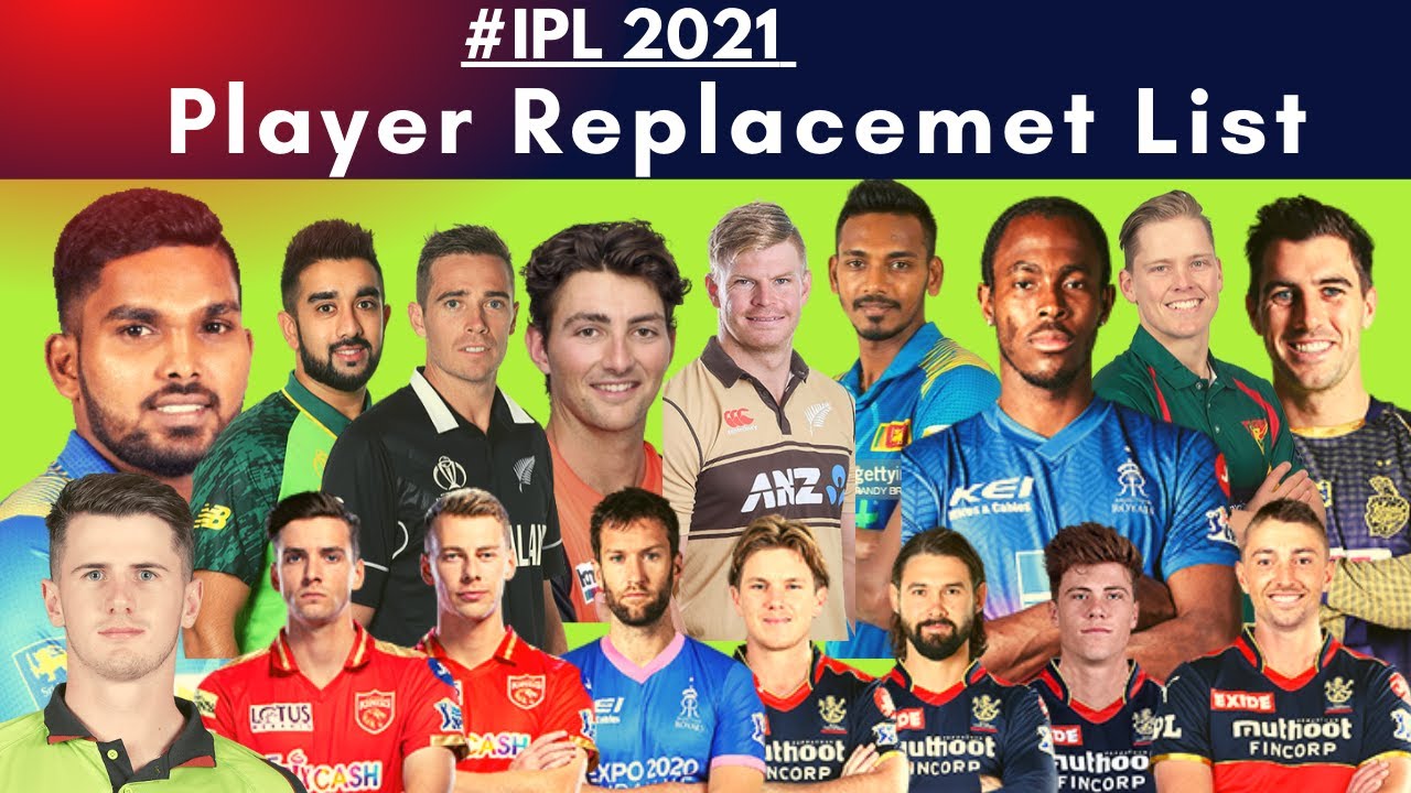 IPL 2021 replacement players list | RCB | Punjab kings | KKR | RR  new player