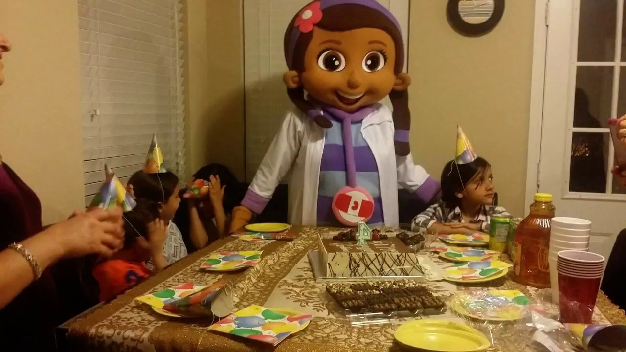 Doc Mcstuffins party character rental Dallas, Texas birthday party characters