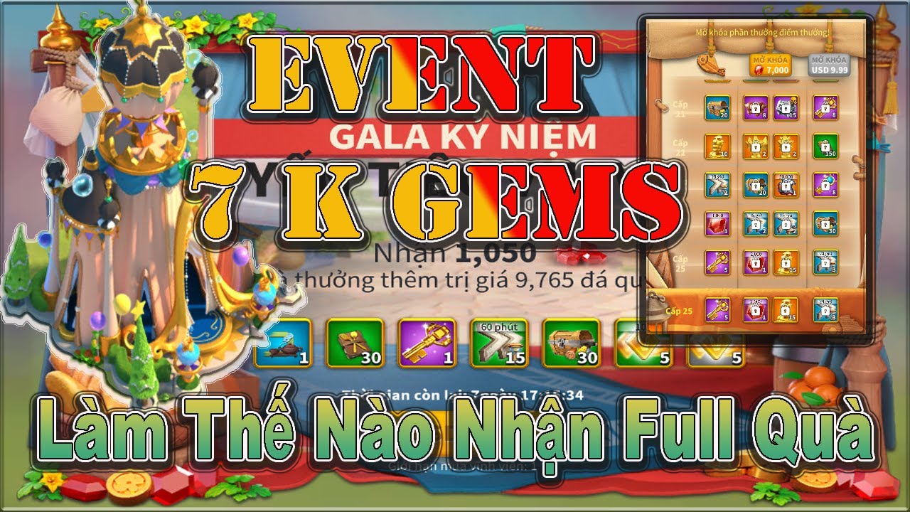 Cách chơi  Event 7K gems :35 Tượng Cam và Skin nhà Free cũng không khó lắm đâu Anh Em