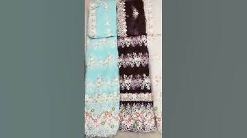 lacknawi work border net fabrics + dupatta net fabrics