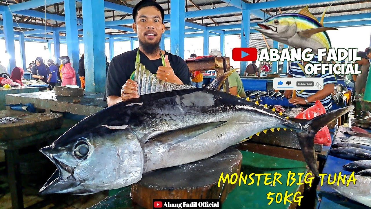 🔪🐬🔥KETERAMPILAN TANGAN MEMOTONG MONSTER TUNA 50KG‼️PESANAN KKA PETRUS,UNTUK ACARA