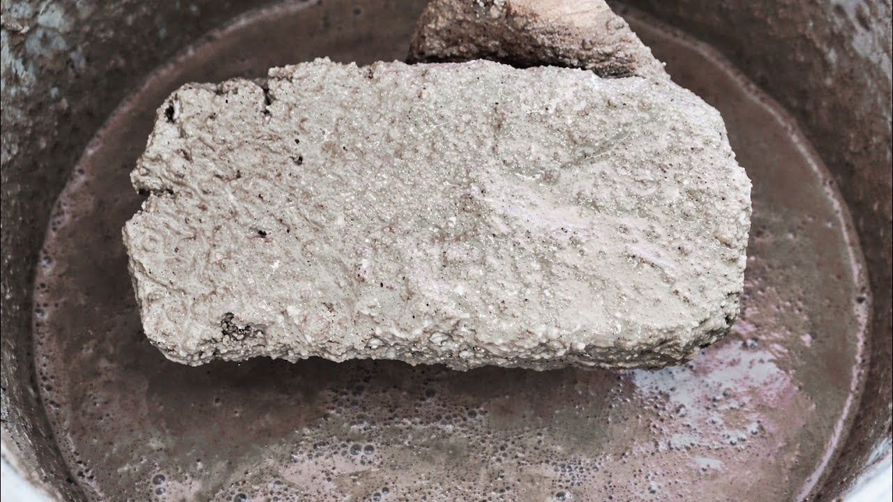 New ✨️Homemade Gritty Cement Crumbles in water n Dipping for Ultimate Relaxation 😌 