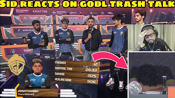 Sid reacts on godlike trash talk after chicken dinner in bgms 🔥 | Jonathan 12 kills OP gameplay 😍