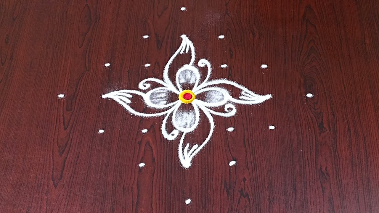 7×1dots easy rangoli|daily muggulu|thipkyanchi,festival rangoli|traditional rangoli#Rang kaa Rangoli