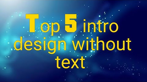 Top 5 intro without text creative common