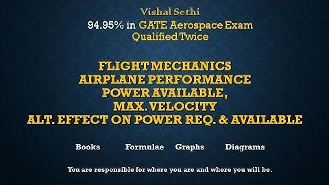 A/C Performance - Power Available, Maximum Velocity & Altitude Effect on Power Required & Available