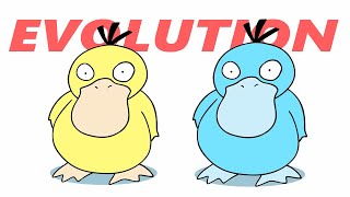 PSYDUCK - Evolution Normal and Shiny Pokemon Transformation Animation - Golduck