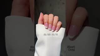 Which shape are you choosing🤩#pressonnailsuk#frenchmanicure#trendynails#pinknails#nailinspo