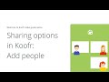 Sharing options in koofr add people