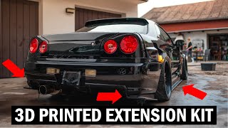 3D printed extension kit FINALLY installed | New R34 aftermarket car parts