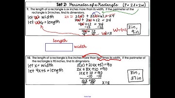 Algebra 1 1.2 & 1.3 Solving Equations with MODELING Day 3 Video PLM 3 Perimeter of a Rectangle