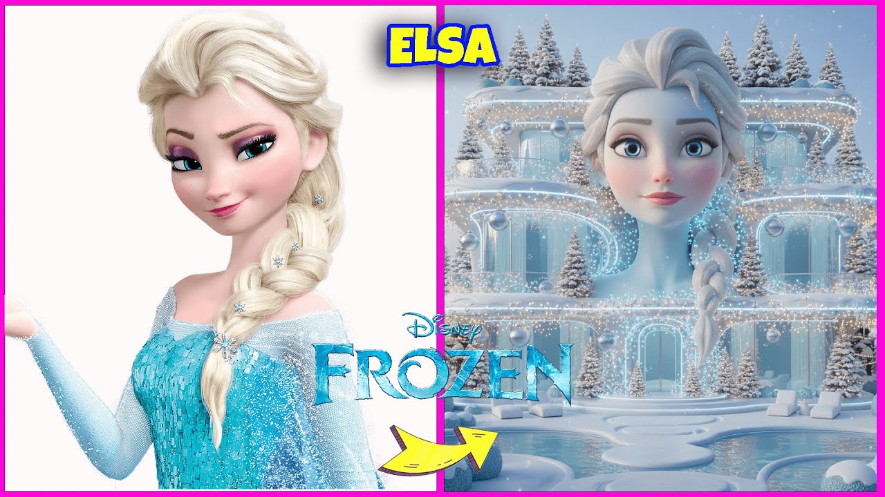 Персонажи мультфильмов «Холодное сердце 1» и «Холодное сердце 2» и их рождественский дом мечты 🏡✨🎄