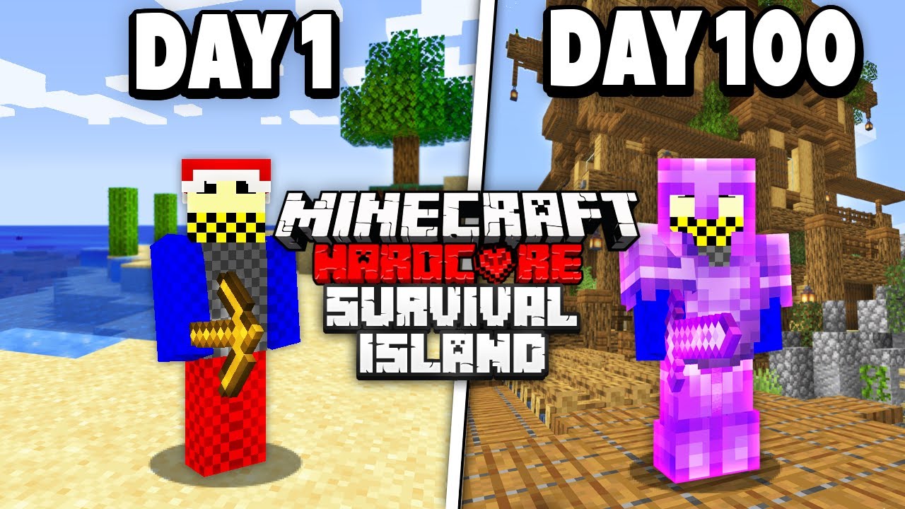 I Survived 100 Days on a SURVIVAL ISLAND in Minecraft Hardcore... - YouTube