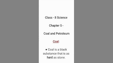 What is Coal? Class 8 Science