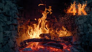 Burning Fireplace Crackling  4K ULTRA HD Relaxing Fireplace & Crackling Fire Sounds 3 Hours