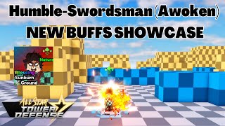 Humble-Swordsman AWOKEN NEW BUFFS SHOWCASE Tanjiro Demon Slayer All Star Tower Defense ASTD