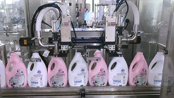 1L-5L liquid detergent filling capping machine two heads tracking filler capper