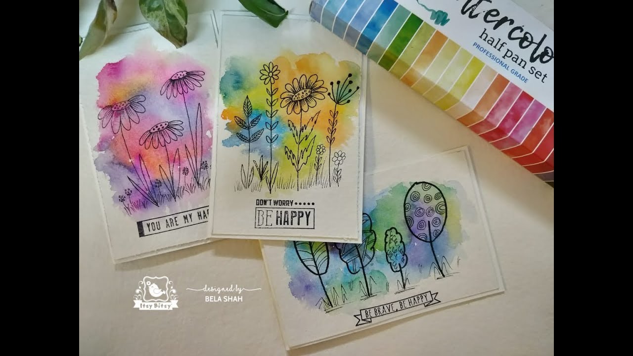 pretty and simple watercolour doodle cards youtube