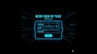 Create Responsive Neon Sign Up Page | HTML CSS JavaScript | Animated Signup Form Tutorial screenshot 4