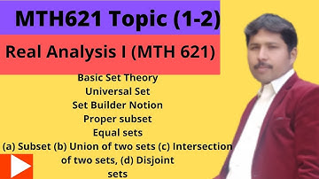 MTH 621 topic (1-2) Real Analysis I