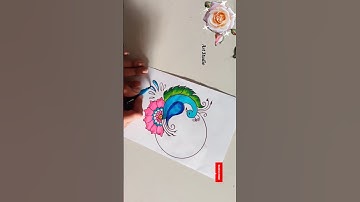Peacock 🦚 Border Design for Project Easy & Beautiful😍✨ Project Designs #viral #youtubeshorts #shorts