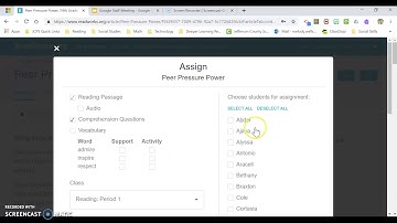 Assign to Google Classroom from Readworks