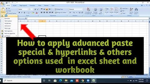 HOME TAB PART-1 || Advanced paste special || & Hyperlink in Excel sheet and workbook