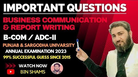 Important Questions for Business Communication and Report Writing BCRW | Punjab Sargodha University