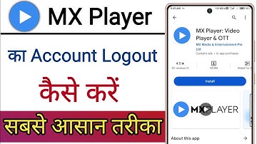 MX Player Ka Account Logout Kaise Kare !! How To Logout Account On MX Player