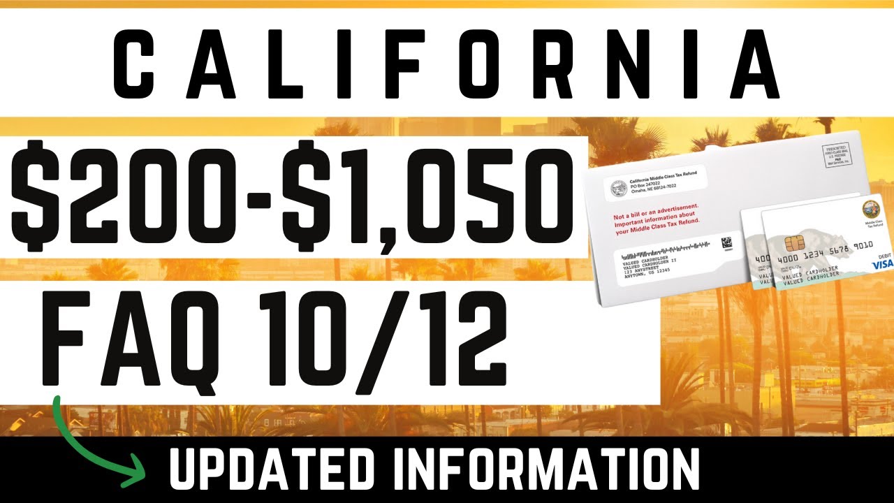 California Middle Class Tax Refund California Gas Rebate California 