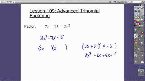 Algebra 1 Lesson 109