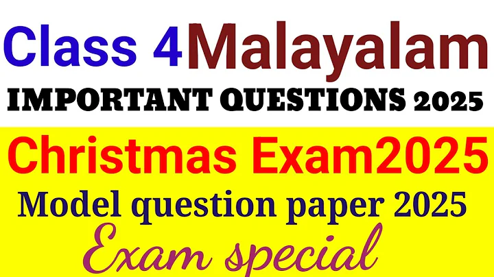 Class 4 malayalam christmas exam model question paper 2025| Class 4 malayalam second term 2025