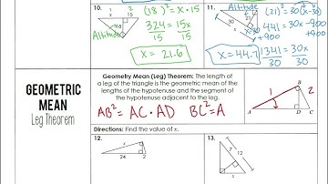 Geometry Notes - 9.3B Altitude and Leg Theorems
