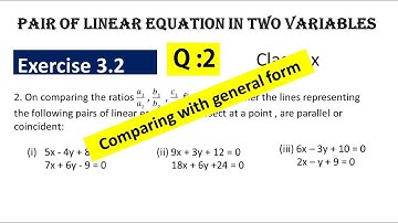 10th maths pair of linear equation in two variables EX 3.2 Q2 NCERT Karnataka|On comparing the ratio