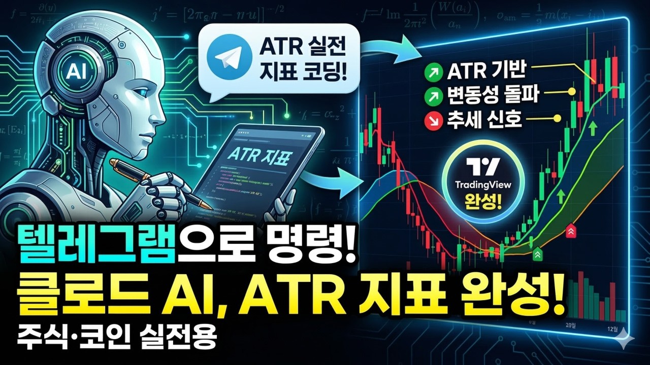 텔레그램에 명령 했더니 .. 클로드 ai가 실전용 ATR 트레이딩뷰 지표를 만들어 버렸다!! [트레이딩뷰 5탄]