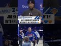 Jalen answering to his toughest interviewer 👶🎤💙🥹 #nba #nyknicks #jalenbrunson