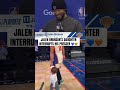 Jalen answering to his toughest interviewer 👶🎤💙🥹 #nba #nyknicks #jalenbrunson