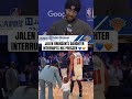 Jalen answering to his toughest interviewer 👶🎤💙🥹 #nba #nyknicks #jalenbrunson