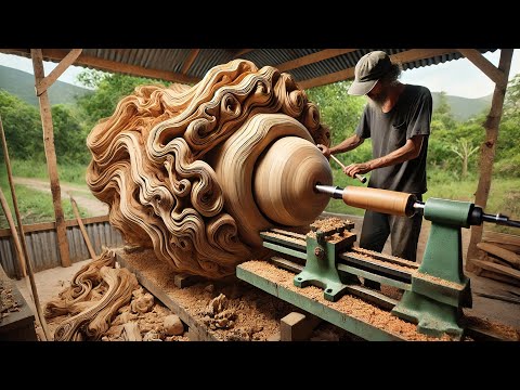 🔴 Amazing Carpentry Techniques Extremely Dangerous With Manual Wood Lathe / Woodwoking Tools