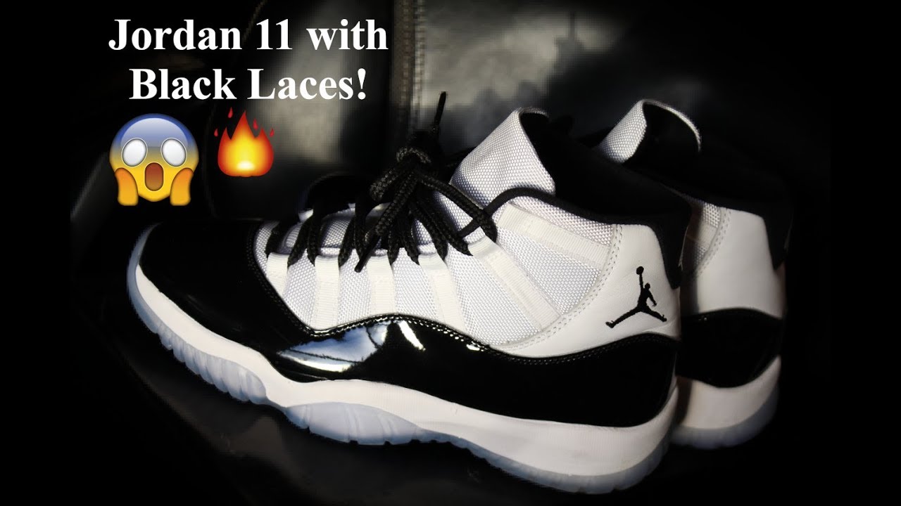 Jordan 11 'Concords' with Black Laces 