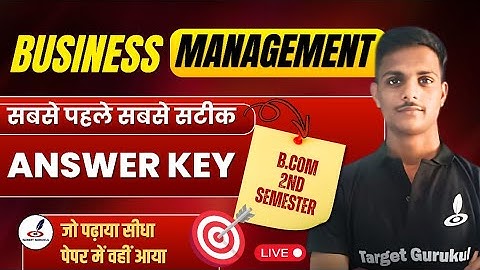 Business Management Answer Key | DDU B.Com 2nd Semester Exam | Paper Solution