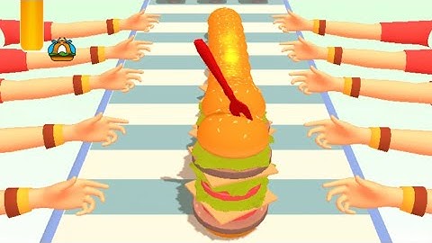 Burger Stack Runner 3D funny game level 1 2 3 walkthrough